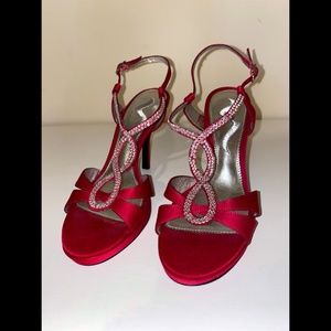 Rhinestone Strappy Heels | Pink | Never Worn